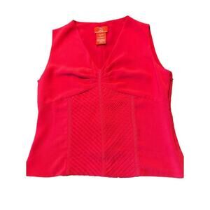 Oscar de la Renta Top Size S Red Sleeveless